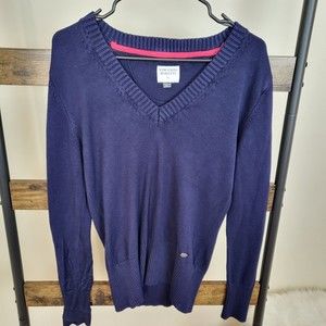 Vincenzo Boretti navy blue v-neck sweater size M